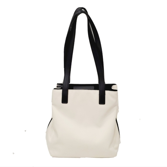 COACH Mercer Nylon & Leather Black & White Shoulder Bag Tote 7411 - Picture 2 of 6